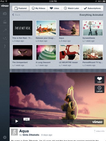 Vimeo brings new iOS app with added iPad support