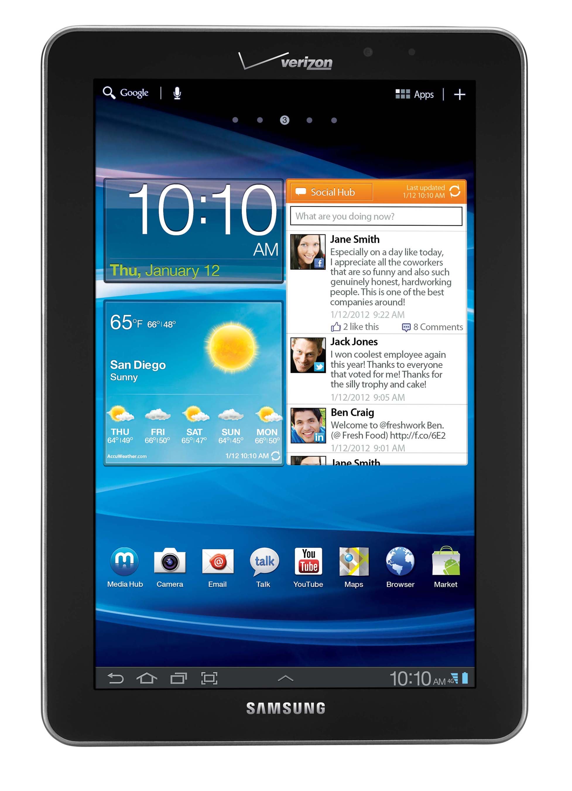 Samsung Galaxy Tab 7.7 arriving exclusively on Verizon Wireless on March 1st