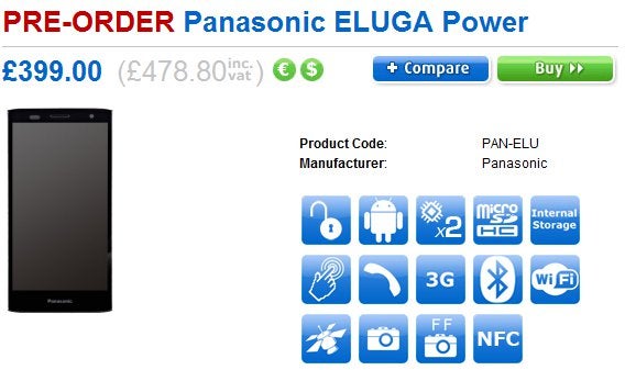 Preorders for the Panasonic ELUGA Power are now a go in the UK