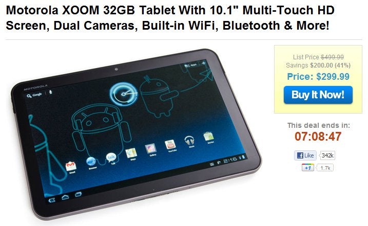 Motorola XOOM 32GB Wi-Fi is on the cheap for today only at $299