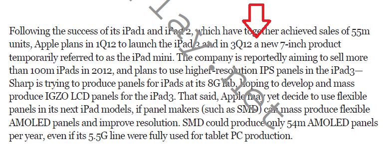 Document says 7 inch Apple iPad mini is coming in Q3 - Samsung&#039;s Investment Bank says Apple iPad mini to launch with 7 inch screen in Q3