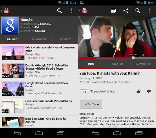 New updated YouTube app - YouTube update brings HD for some Android 2.2 and 2.3 models