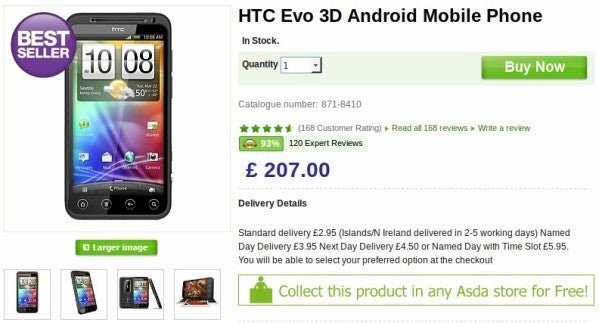 SIM-free HTC EVO 3D is selling at its lowest mark at $325 in the UK