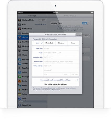 You can sign up for PAYG LTE service straight from the new iPad - Apple iPad 3 specs review
