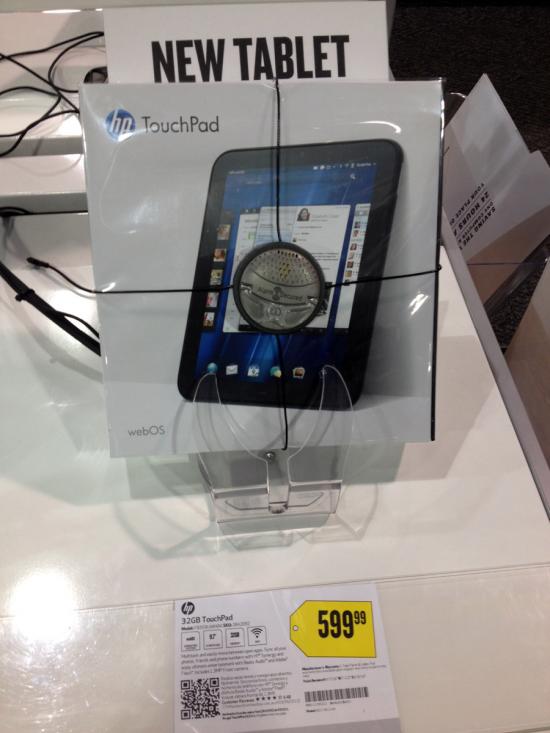 Best Buy store in California is selling the 32GB HP TouchPad at its full $600 retail price