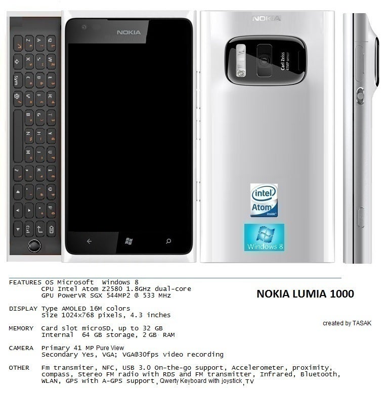 Nokia Lumia 1000 concept phone – PureView, QWERTY, &amp; Windows 8