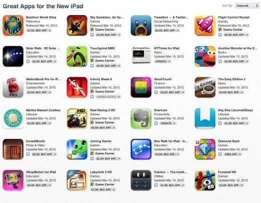 Apple introduces &quot;Great apps for the new iPad&quot; section on iTunes