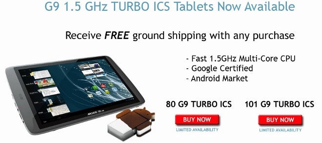 Archos 80 G9 and 101 G9 tablets updated to ICS, get speedier