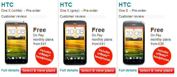 Pre-order the HTC One X or the HTC One S from Vodafone - HTC One X, HTC One S available to be pre-ordered on Vodafone U.K.