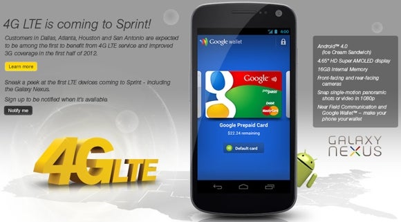 Sprint&#039;s Samsung GALAXY Nexus will be the carrier&#039;s first LTE phone - Sprint makes it official; no more WiMax phones