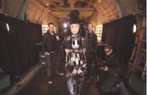 Roberta Mancino in her futuristic outfit - HTC One smartphones taken 12,000 feet in the sky, take photos of models