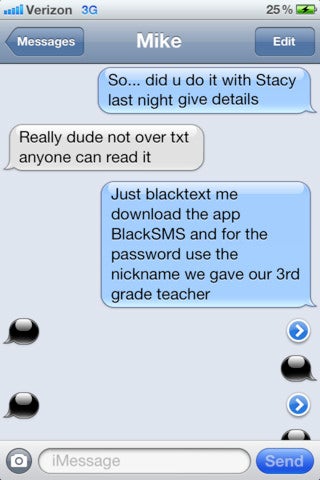 Black SMS for iPhone encrypts your texts with a password, keeps prying eyes at bay