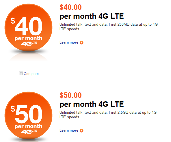 The lower-end of MetroPCS&#039; monthly LTE plans - MetroPCS raises price of unlimited LTE data to $70 per month, starts throttling data hogs