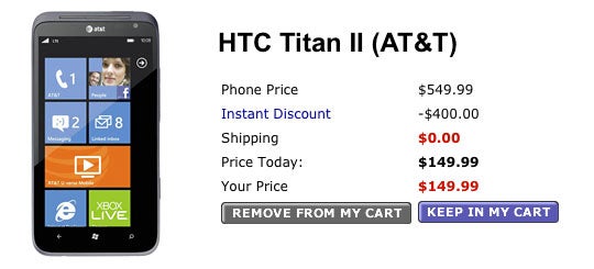 Walmart Wireless already slashes the HTC Titan II by 25%