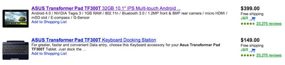 Asus Transformer Pad 300 to debut for $379 at J&amp;R, MeMO ME171 gets unboxed and benchmarked