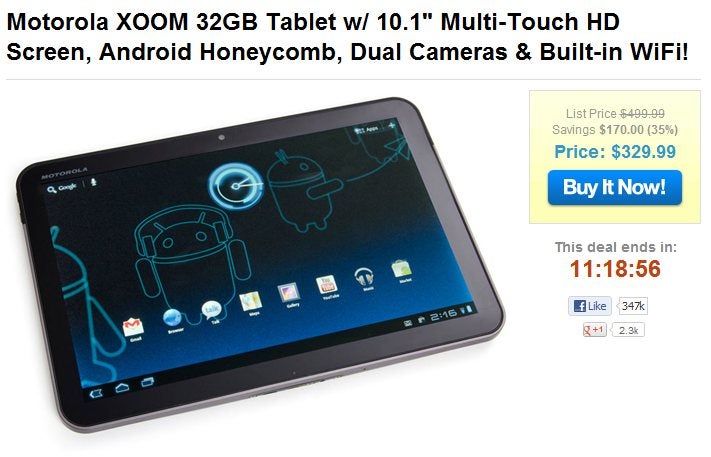 Brand new Wi-Fi only version of the Motorola XOOM is on sale today only for $329.99