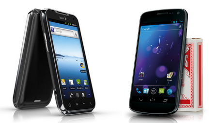 The incorrect Samsung GALAXY Nexus (L) and the corrected picture (R) - Oops! Sprint&#039;s mobile site confuses an LG phone for the Samsung GALAXY Nexus