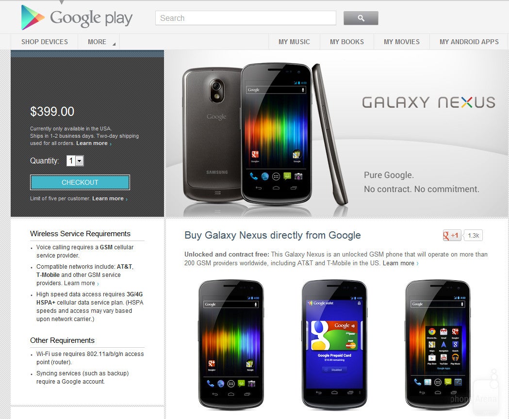 Back to the Future! Buy the Galaxy Nexus direct from the Google Play Store