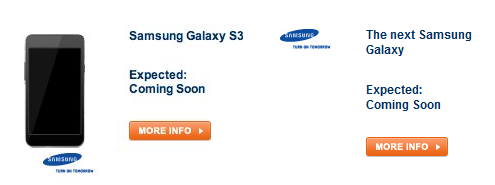 Car Warehouse has changed the name of Samsung&#039;s sequel from the Samsung Galaxy S III (L) to the next Samsung Galaxy (R) - Carphone Warehouse changes teaser page to call new model &quot;The next Samsung Galaxy&quot;
