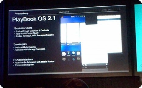 Public build for PlayBook OS 2.1 is on tap for an early summer release
