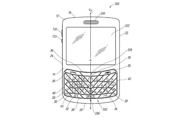 RIM has received a patent on a QWERTY with angled keys - RIM gets patent for QWERTY that improves the accuracy of typing on a mobile device