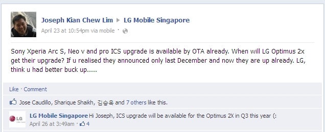 No ICS for the LG Optimus 2X until Q3 of this year - LG Optimus 2X to get Ice Cream Sandwich in Q3