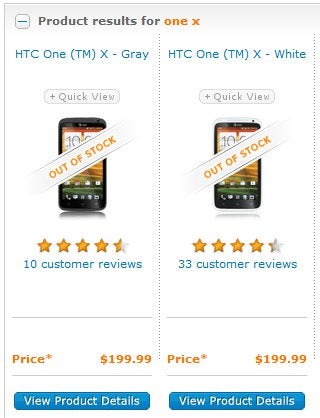 AT&amp;T&#039;s HTC One X is listed as being &quot;out of stock&quot; on its website