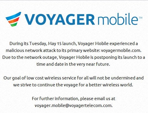 Voyager Mobile aborts its launch due to a &#039;malicious network attack&#039;