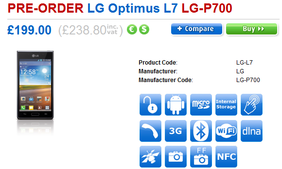 LG Optimus L7 can now be pre-ordered in the U.K. - LG Optimus L7 now available for UK pre-orders