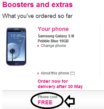 The Samsung Galaxy S III is free with many of T-Mobile U.K.&#039;s 2-year offers - T-Mobile U.K. announces pricing plans for the Samsung Galaxy S III, accepting pre-orders