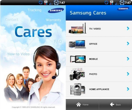 Samsung&#039;s Cares app for Android provides detailed info regarding various Samsung products