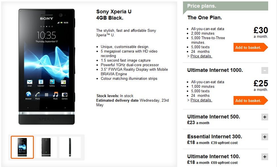 Sony Xperia U arrives on Three UK&#039;s lineup for $268 unlocked