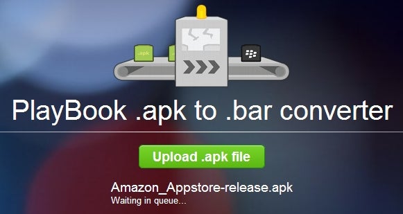 APK to BAR conversion in progress - Android to BlackBerry PlayBook application conversion made easy