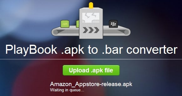 APK to BAR conversion in progress - Android to BlackBerry PlayBook application conversion made easy