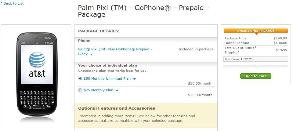 AT&amp;T Palm Pixi Plus is selling as a GoPhone for only $19.99 through AT&amp;T directly