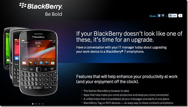 RIM wants to help you get new BlackBerry models at work - RIM wants to help you convince your IT manager to buy new BlackBerry 7 OS phones
