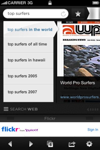 Searching on Yahoo Axis - Yahoo launches Axis, it&#039;s new mobile browser that is also a search tool