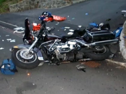 The bike after the crash - Judge rules text sender not liable in crash that cost two victims a leg each
