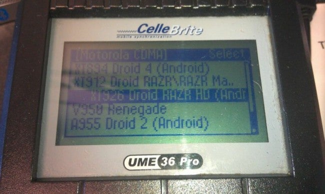The Motorola DROID RAZR HD can now be seen on a third-party Cellebrite machine - Motorola DROID RAZR HD appears in Cellebrite system