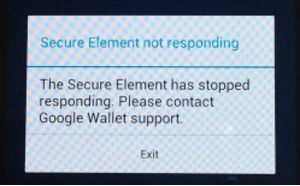 Error message that means Google Wallet is disabled - Factory reset could permanently disable Google Wallet on your handset