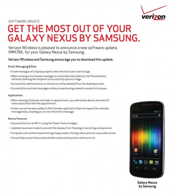 It&#039;s about time! Verizon Galaxy Nexus update finally to go