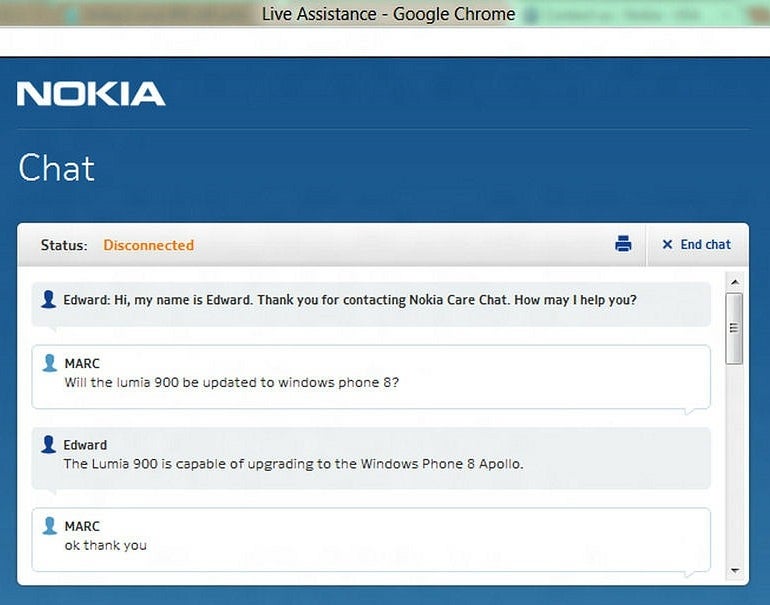 The Nokia Lumia 900 might be updated to Windows Phone 8 after all - Nokia Lumia 900 can run Windows Phone 8, claims Nokia Care