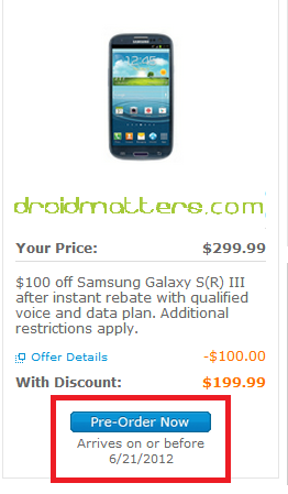 AT&amp;amp;T will ship the Samsung Galaxy S III on or before June 21st - AT&amp;T to ship Samsung Galaxy S III on or before June 21st