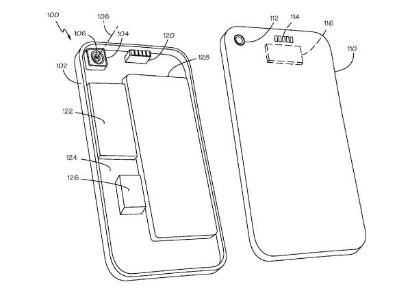 Diagram from Apple&#039;s patent application - Apple files patent application for removable back covers with different camera lens options