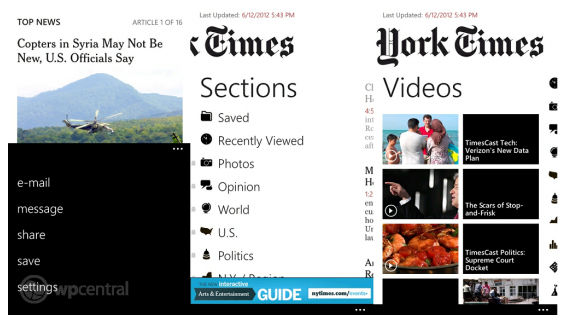 The updated New York Times app for Windows Phone Marketplace - New York Times delivers all the news that fits for Windows Phone with re-designed app