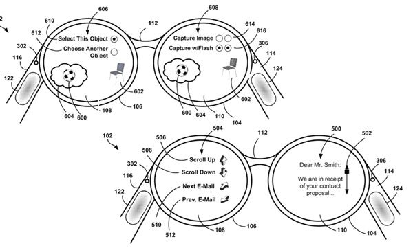 Google patents Project Glass trackpad