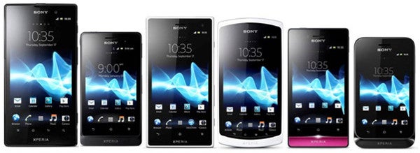Sony gathers all of its recently announced handsets for a media preview at CommunicAsia 2012