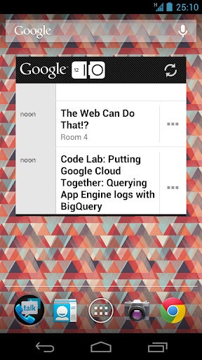 The Google search box on the Google IO 2012 app - Does the Google I/O 2012 app show off a little of Jelly Bean?