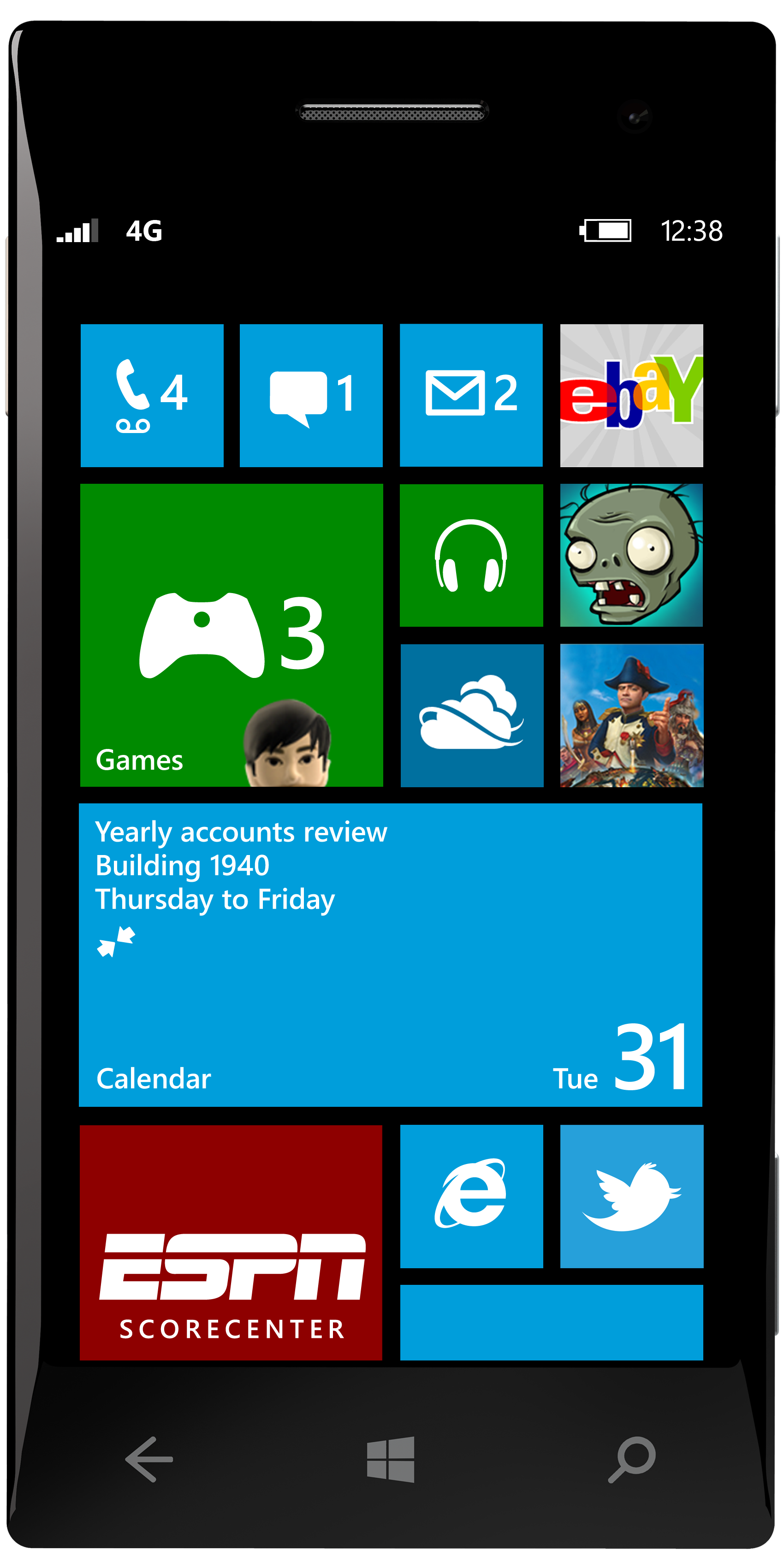 windows phone screen