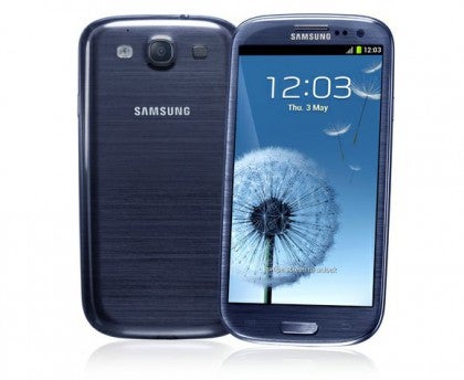 The Pebble Blue version of the Samsung Galaxy S III - T-Mobile's Samsung Galaxy S III is now available in limited markets